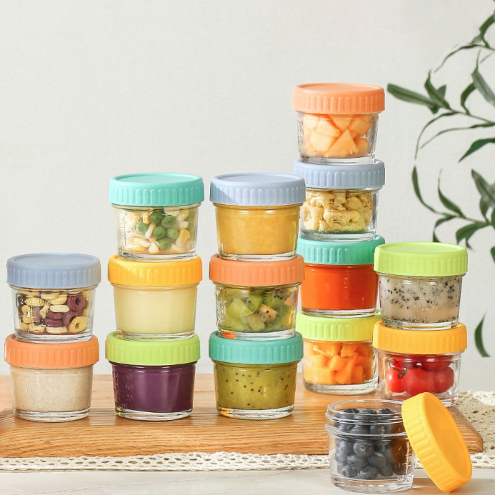 Baby Food Storage Jar - 6 قطعة برطمان طعام للأطفال زجاجي