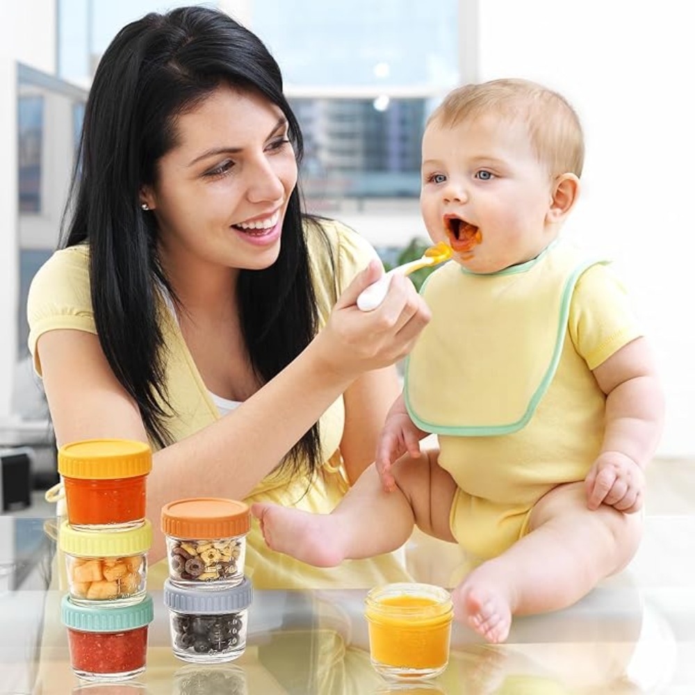 Baby Food Storage Jar - 6 قطع من أوعية زجاجية لطعام