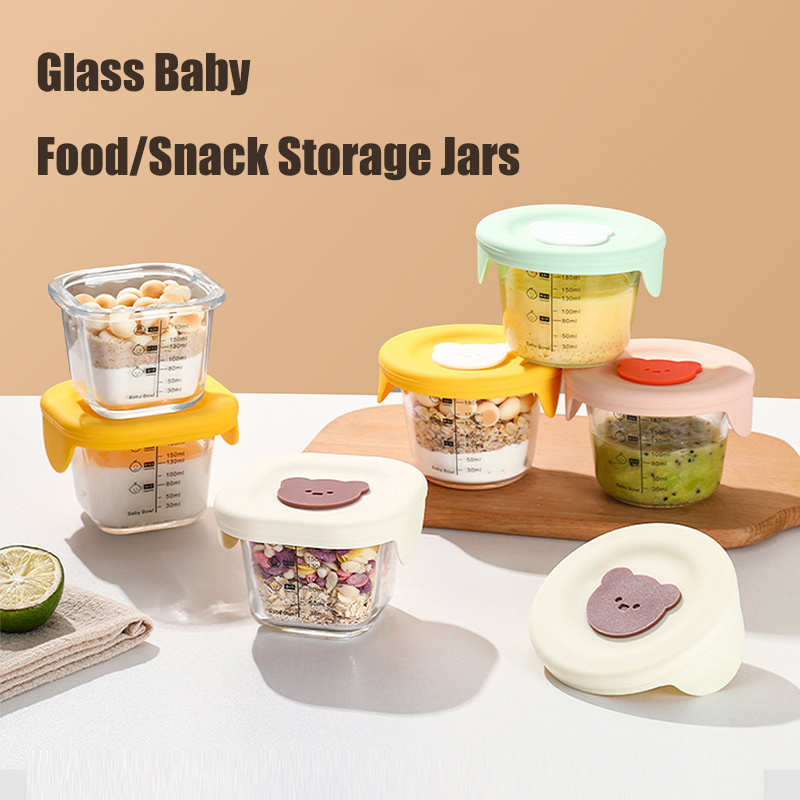 Baby Food Storage Jar - برطمانات تخزين أغذية الأطفال الزجاجية 180