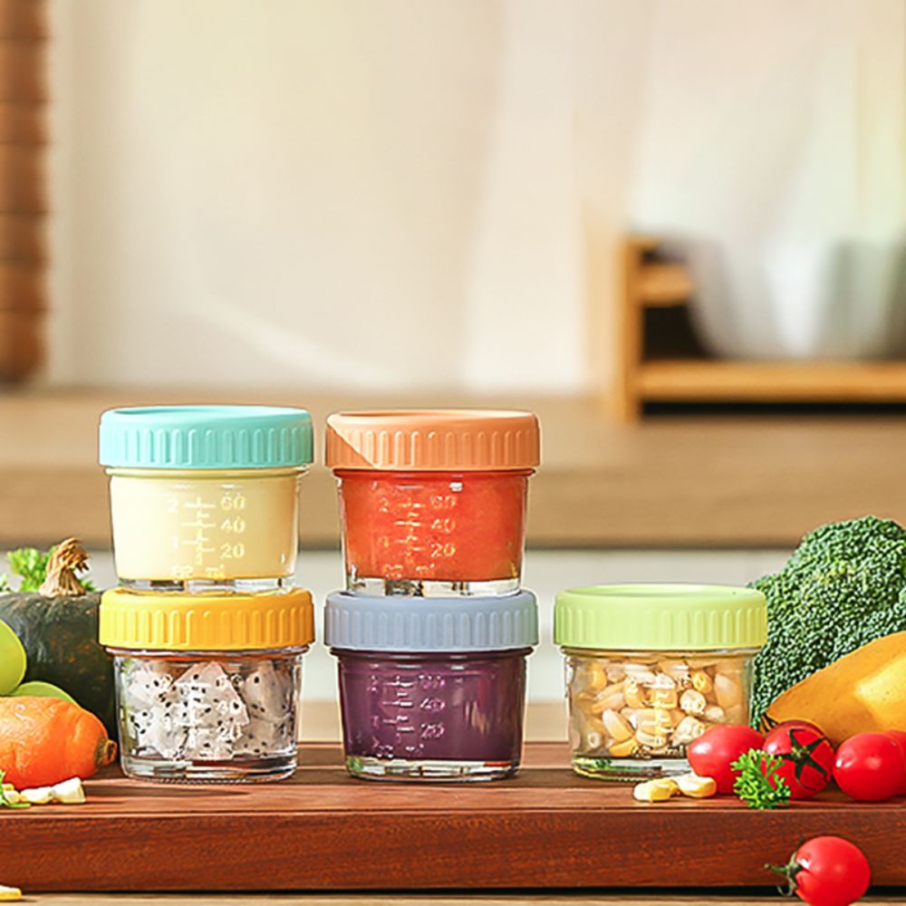 6 قطعة برطمان طعام للأطفال زجا - مراجعة Baby Food Storage Jar وسعره
