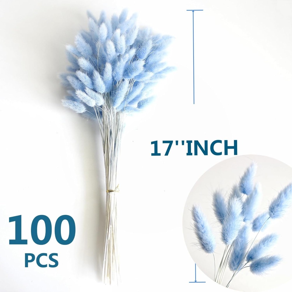 100 قطعة ذيل هير الأزرق العشب  - مراجعة Baby Products Decoration وسعره